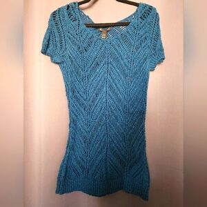 INC International Concepts Sequined Front Open Knit Sweater